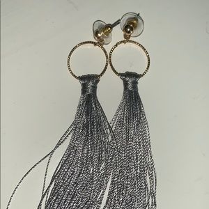 grey tassel earrings